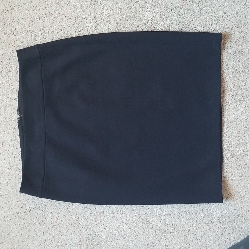 Lands' End Ponte Knit Pencil Skirt Like New Kick Pleat Office Academia